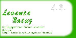 levente matuz business card